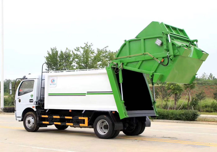 國六東風凱普特8方后掛桶垃圾壓縮車